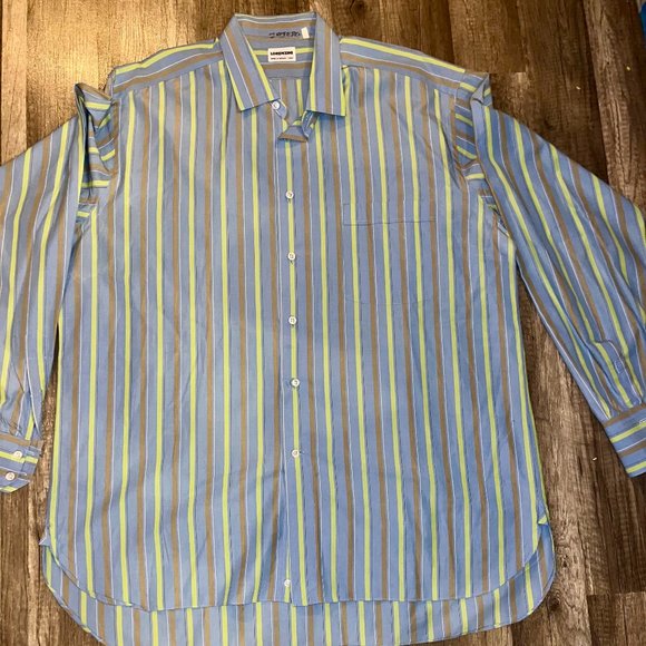 Lorezini Made in Italy Men's 100% Button Down Long Sleeve size L - Picture 1 of 4